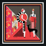 Duas Senhoras com uma Poster de Arte Canina 12 x 1<br><div class="desc">Impressão de Arte Muito Colorido de Duas Senhoras com Poster de Cão. Medidas 12 x 12</div>