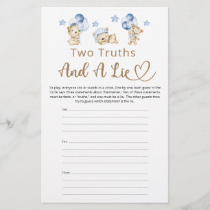 Duas Verdades E Um Chá de fraldas De Urso De Teddy