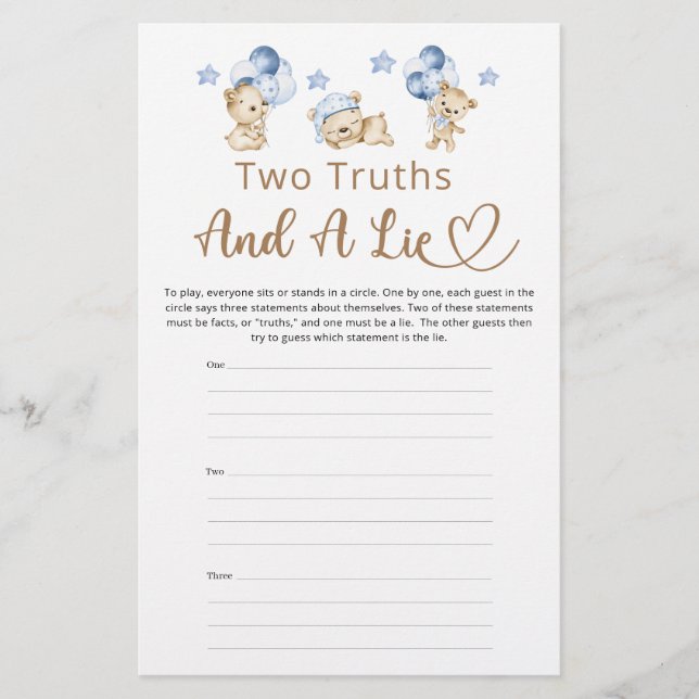 Duas Verdades E Um Chá de fraldas De Urso De Teddy (Frente)