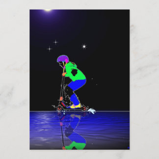 Dublê de cartão scooter de convite