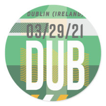 Dublin - Adesivo Redondo Travel Tag