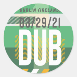 Dublin - Adesivo Redondo Travel Tag