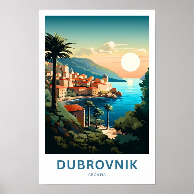 Dubrovnik Croácia Viagem Impressão (Frente)