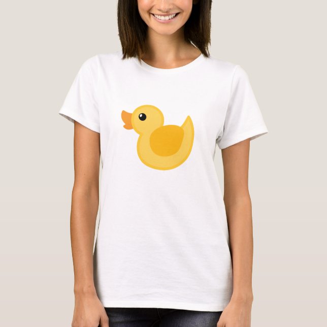 Duck o t-shirt em amarela e no branco - borracha (Frente)