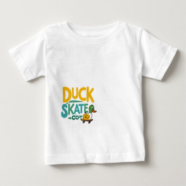 Duck Skate Co. Diversão Skateboard Duck T-Shirt (Frente)