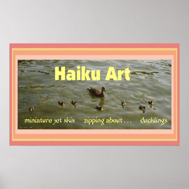 Ducklings Haiku Art Impressão (Frente)