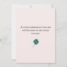 duende fofo trevo de quatro folhas cartão casais