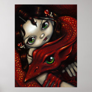 Duende novo e seu IMPRESSÃO da ARTE do dragão