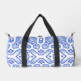 Duffel Bag, design clássico azul e branco moderno