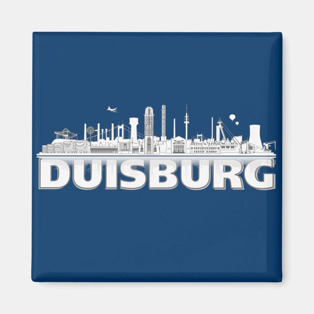 Duisburg cidade Skyline - íman /K ühlschrankmagnet (Frente)