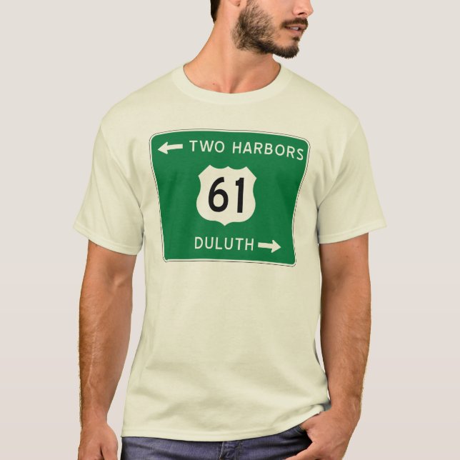 Duluth, dois portos, t-shirt da estrada 61 (Frente)