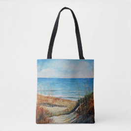 Dunas de areia de praia e pintura oceânica | Tote