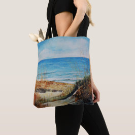 Dunas de areia de praia e pintura oceânica | Tote