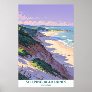 Dunas de Urso Dormindo, Michigan, Poster Bonita