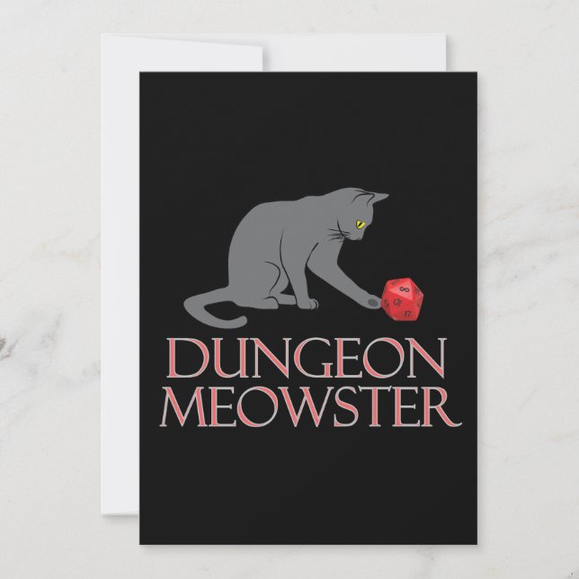 Dungeon Meowster Engraçado Gato RPG com Dice (Frente)