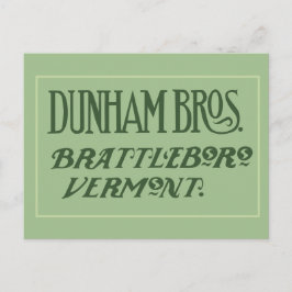 Dunham Bros. Brattleboro, cartão postal VT