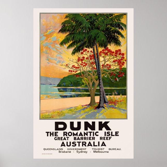 Dunk The Romantic Isle Poster vintage 1935 (Frente)