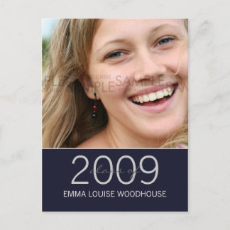 "Duo" Convite para Graduação Azul Meia-Noite