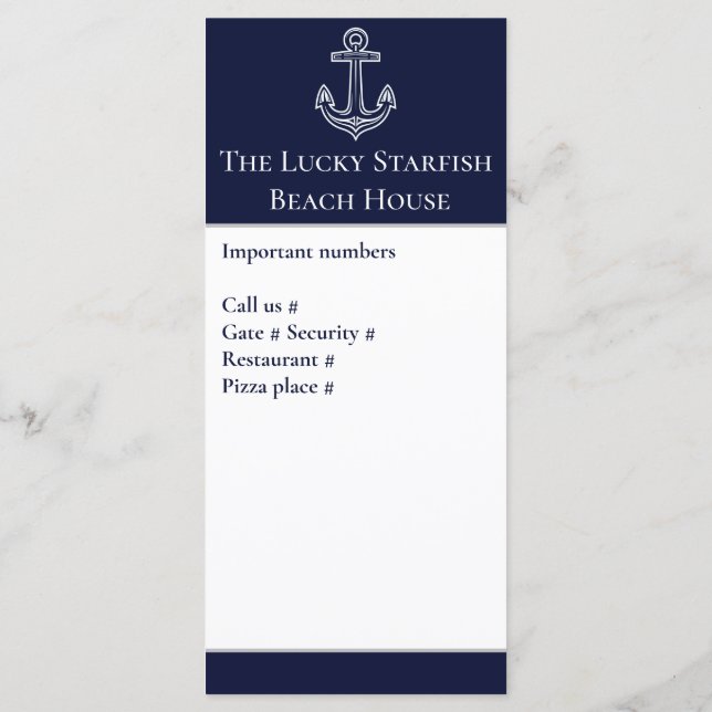 Duo Monograma Costeiro de Âncora Azul Marinho Náut (Verso)