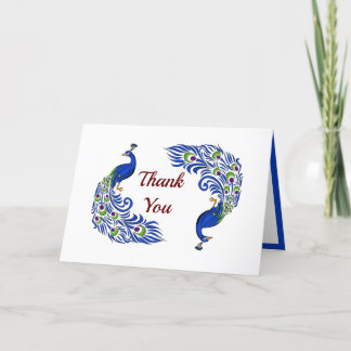 Duo Peacock Dobrou Cartões De Agradecimento