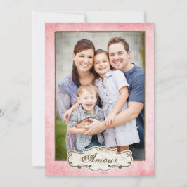 Dupla Carte de férias frente a rosa vintage grunge