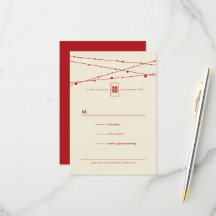 Dupla felicidade Fada Luz Chinesa RSVP