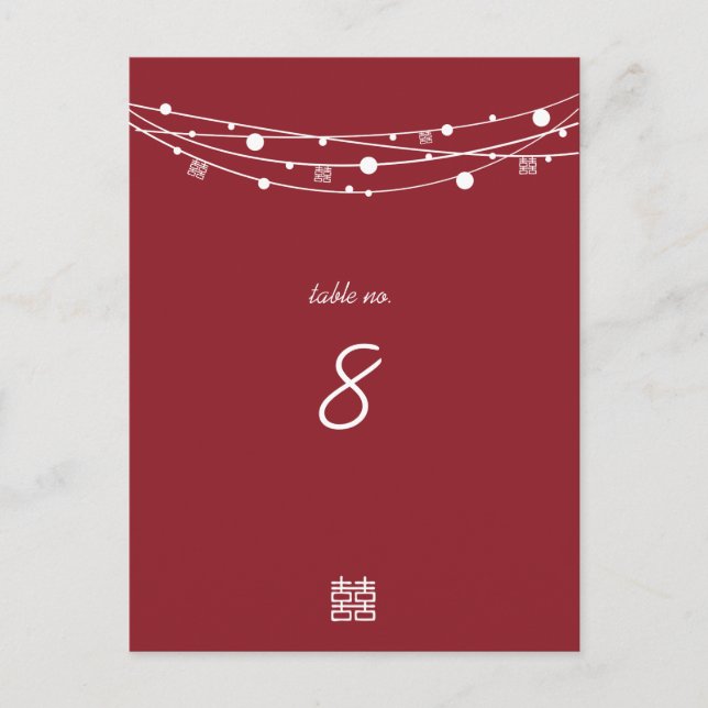 Dupla Felicidade Lanternas Cartões de Mesa de Casa (Frente)