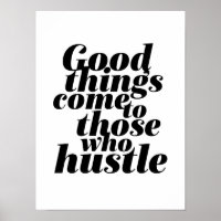 Duro de Trabalho de Hustle de Poster de Citação de