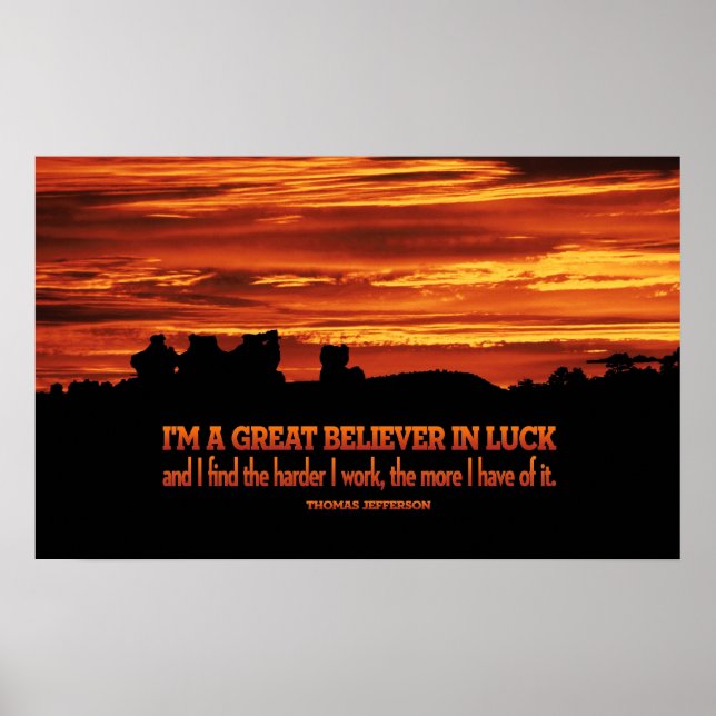 Duro de trabalho e Poster de sorte (Frente)