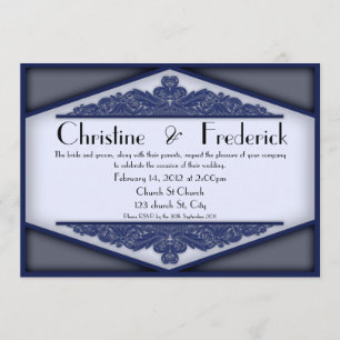 Dusky Blue Vintage, convite de 5"x7".