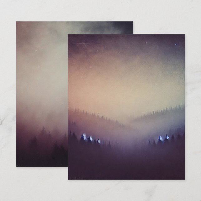 Dusky Mauve Morning Autumre Scrapbook Paper (Frente/Verso)