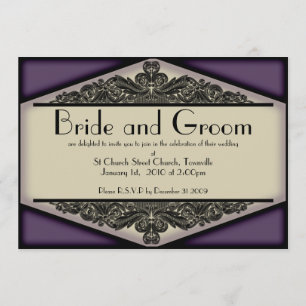 Dusky Purple Vintage, convite de casamento