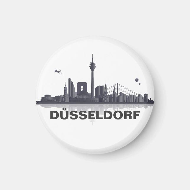 Düsseldorf Skyline frigorífico íman (Frente)