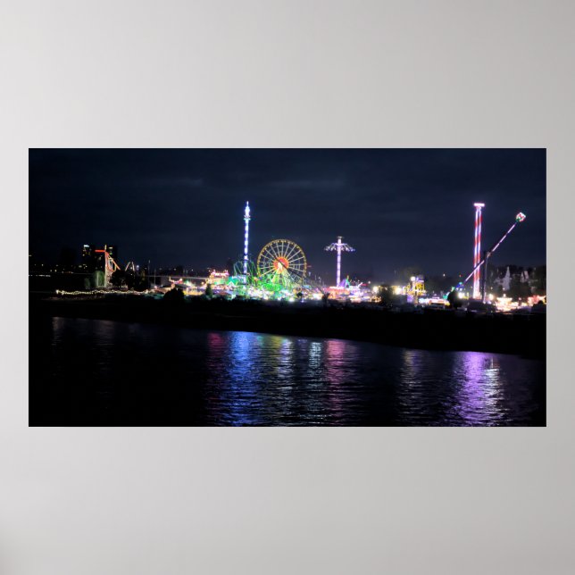 Düsseldorfer Rheinkirmes por Poster noturno (Frente)