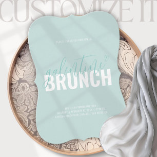 Dusty Aqua Trendy Galentine Brunch Convite
