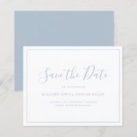 Dusty Blue Budget Casamento Salvar Data