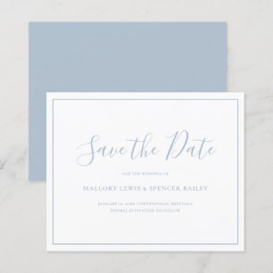 Dusty Blue Budget Casamento Salvar Data