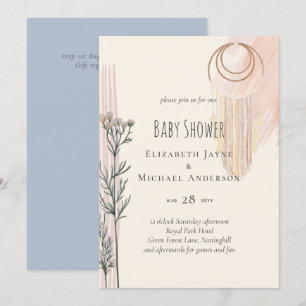 Dusty Blue Chá de fraldas Boho