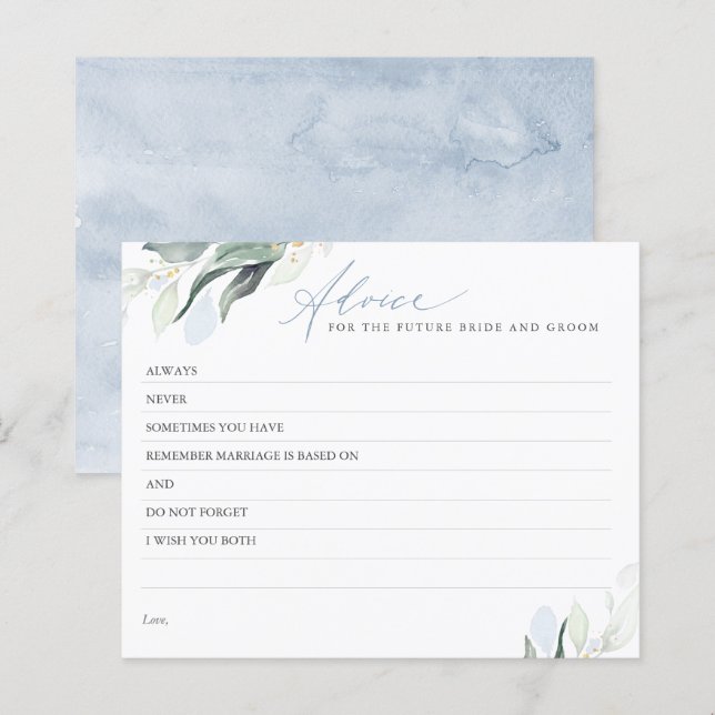 Dusty Blue Deixa o cartão de conselho elegante ver (Frente/Verso)