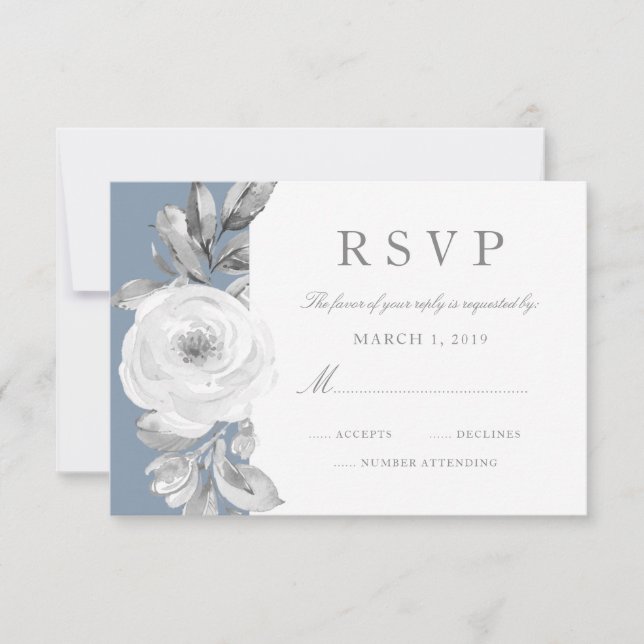Dusty Blue Diamond Weding RSVP (Frente)