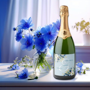 Dusty Blue Dourado Casamento Floral