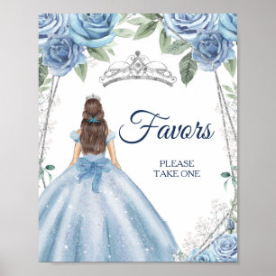Dusty Blue Dresses Quinceañera favorece Poster