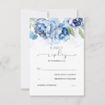 Dusty Blue e Marinho Flowers RSVP