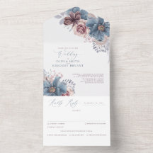 Dusty Blue e Mauve Floral Elegant Wedding