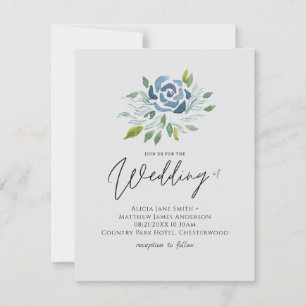 Dusty Blue Floral Casamento Elegante Orçamento Mo