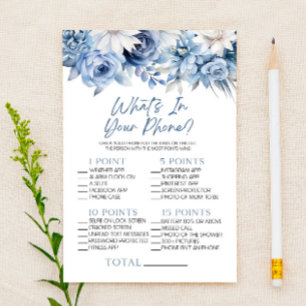 Dusty Blue Floral No Seu Jogo De Chá de fraldas Te