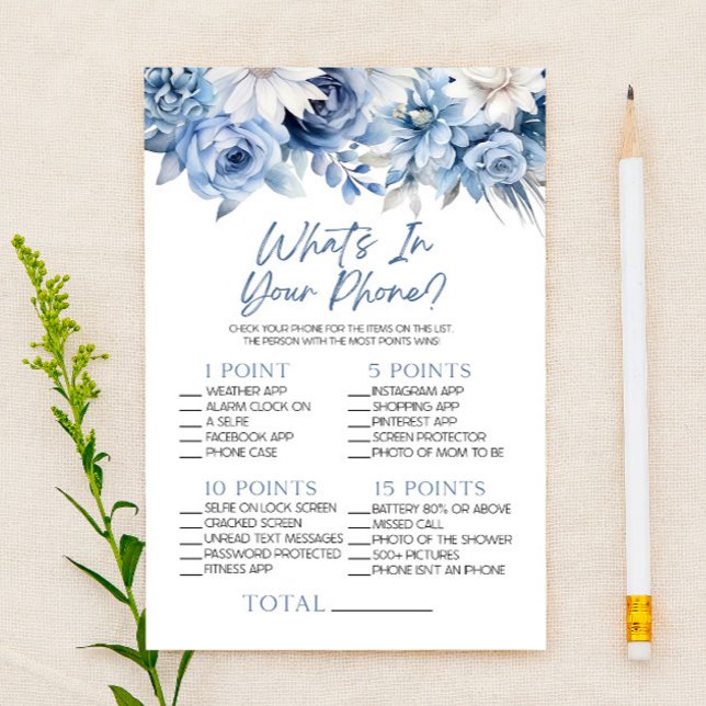 Dusty Blue Floral No Seu Jogo De Chá de fraldas Te (Criador carregado)