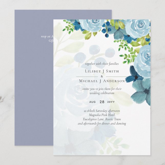 Dusty Blue Floral Trending Budget (Frente/Verso)