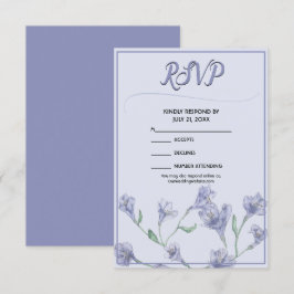 Dusty Blue Floral Watercolor RSVP