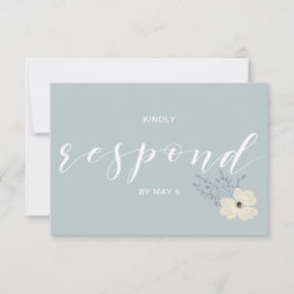 Dusty Blue Floral Wedding rsvp